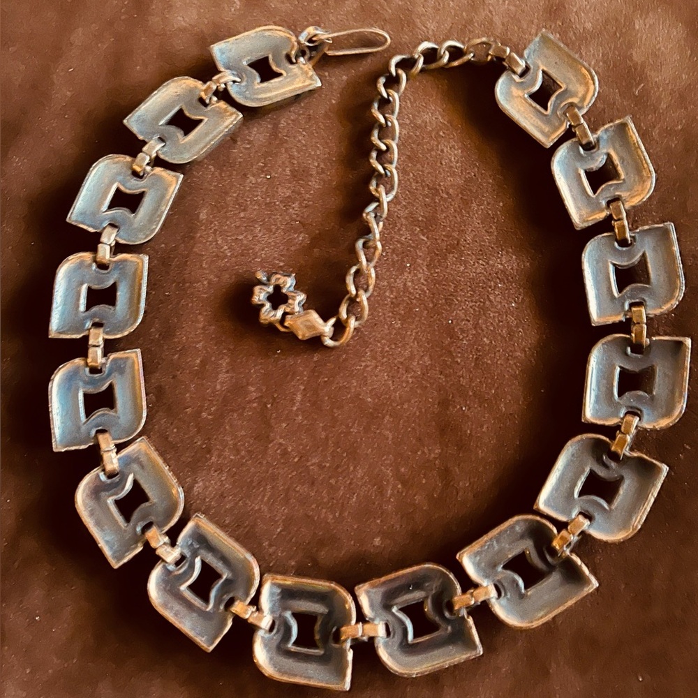 COPPER LOOK METAL PANTHER LINK CHOKER  12” - Picture 5 of 5